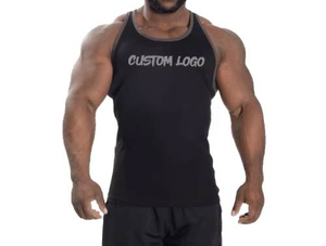 Débardeur noir sans manches pour homme, avec logo personnalisé imprimé sur le devant, respirant, en maille, décontracté, pour l'entraînement, la salle de sport et le quotidien - Product Image 5