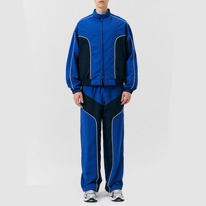 Solid Nylon Summer Unisex Tracksuit <b>Zip</b> <b>up</b> <b>Jacket</b> Jogger Pants Set Lightweight Streetwear Sportswear - Product Image 1