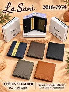Porte-cartes de crédit fin en cuir véritable La Sani avec espace pour espèces - Product Image 4