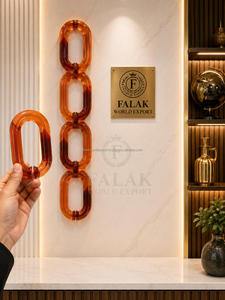 FALAK WORLD EXPORT งานศิลปะติดผนังเรซิ่นอะคริลิคแบบโซ่ขนาดใหญ่ ดีไซน์อาร์ตเดโค หลายสี - Product Image 2