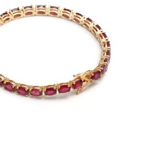 Natural <b>Ruby</b> Stone <b>Bracelet</b> 925 Sterling Silver Red Gemstone Tennis <b>Bracelet</b> Fine Jewelry for Women - Product Image 2
