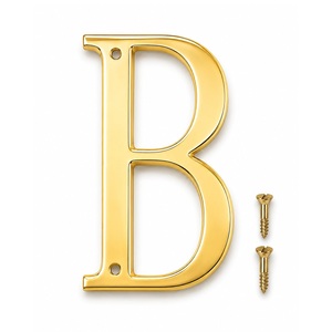 Lettre métallique B avec vis, lettre de l'alphabet pour plaque de nom de maison, porte principale, bureau, hôtel, signalétique de magasin, résistante à la rouille, finition dorée - Product Image 1