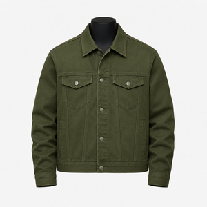 Veste en jean classique pour homme avec poches à rabat, style workwear, col rabattu, coupe régulière, pour l'automne - Product Image 1