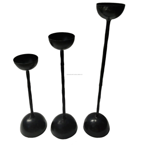 Grand bougeoir conique à dessus rond avec base ronde bougeoirs en fer forgé pour la décoration de la maison, de mariage et de fête - Product Image 1