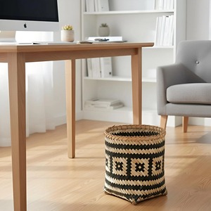 Handmade Rattan Waste Basket Perfect For <b>Study</b> <b>Table</b> Library Corner And Workspace Organization Waste Bin From India - Product Image 5