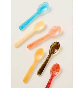 Cuillères élégantes en résine multicolores pour la décoration de table, desserts et collations, au prix le plus bas - Product Image 1