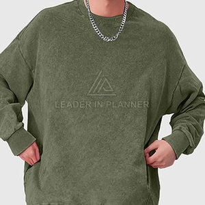 เสื้อสเวตเชิ้ตผู้ชายแบบมีโลโก้สั่งทำพิเศษ ผ้าฟลีซคอตตอน 100% ซักย้อมสีแบบแอซิด ระบายอากาศได้ดี แห้งเร็ว เหมาะสำหรับฤดูหนาว สวมใส่สบาย ขายส่ง - Product Image 4