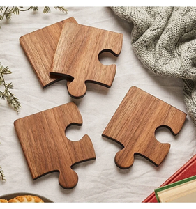 Best Design <b>Puzzle</b> Coaster Mango Wood Jigsaw Tea Cup coaster with Wholesale Price For Office Desk & Tabletop Accessory - Product Image 6