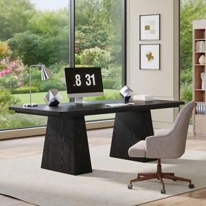 63-Inch Modern Simple Executive <b>Desk</b> <b>Large</b> Office Double Pedestal Computer Workstation Writing Table for Conference Use - Product Image 2