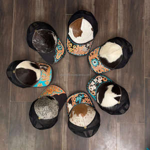 Chapeaux de camionneur en cuir véritable à la mode de haute qualité pour le sport et la vie quotidienne avec des casquettes en maille réglables en cuir de vachette - Product Image 5