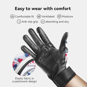 High Quality Manufacturer Baseball Leather Batting Gloves <b>Outdoor</b> Sports Wear Durable Baseball Batting Gloves OEM Service - Product Image 2