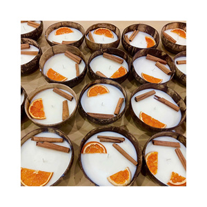 Velas de Cáscara de Coco Natural, Velas Aromáticas de Cera de Soja Hechas a Mano, Juego de Regalo, Venta al por Mayor, Exportación, Base de Fábrica en Vietnam - Product Image 1