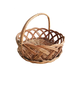 Cesta de mimbre hecha a mano para alimentos, cesta de mimbre natural tejida para servir en la cocina, cesta de mimbre rústica hecha a mano para pan - Product Image 1