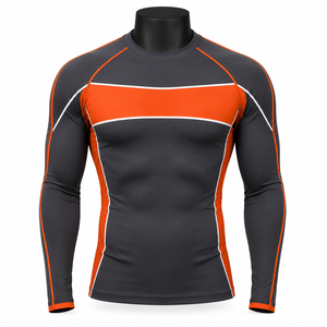 T-shirt de compression à manches longues personnalisé pour homme – Vêtement de sport athlétique pour entraînement MMA, BJJ, gym et fitness - Product Image 1