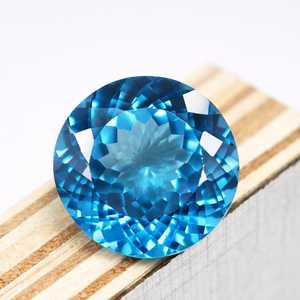 Piedra Preciosa de Aguamarina Azul Facetada y Redonda, Piedra Natural Suelta para Joyería, Gema de Lujo para Anillo o Colgante - Product Image 3