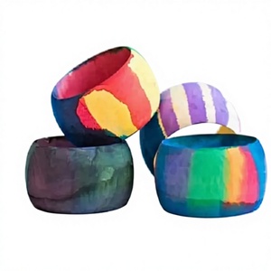 กำไลไม้พิมพ์ลายด้วยมือ ดีไซน์วินเทจ คุณภาพพรีเมียม ขัดเงา บรรจุภัณฑ์แบบกำหนดเอง สำหรับผู้หญิงทุกโอกาส - Product Image 1