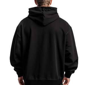 Sweat à capuche streetwear d'hiver de haute qualité, en molleton bouclette épais, coupe classique, uni, broderie personnalisée, doublé, écologique - Product Image 3