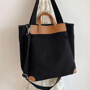 Ngcai Bai Eco-friendly Fashion <b>Canvas</b> <b>Tote</b> Bag Large Size Geometric Pattern Top Handle Shoulder Strap Daily Use Gift - Product Image 6