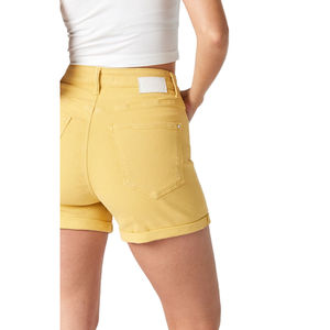 Women’s Yellow Casual <b>Shorts</b> <b>High</b> <b>Waist</b> Summer Twill <b>Shorts</b> For Resort Wear Brands Private Label Wholesale Manufacturer Supplier - Product Image 4
