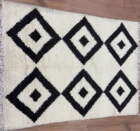 Tapis shaggy en laine fait main, tapis moelleux pour salon