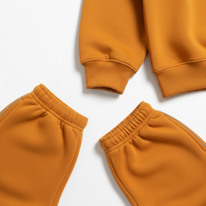 Conjunto Deportivo Unisex de Algodón, Sudadera con Cierre de Cremallera y Pantalones Jogger, Color Naranja, Fabricante Mayorista OEM - Product Image 6