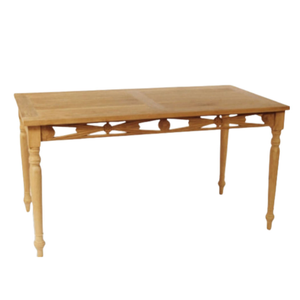 Table à manger en teck Batavia, pieds tournés élégants, bois massif, meubles d'intérieur et durables - Product Image 3