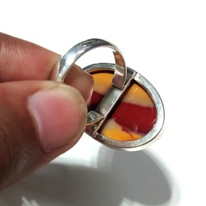 Natural Mookaite Jasper <b>Ring</b> Handmade Oval Cabochon Gemstone <b>Ring</b> Adjustable Silver Plated Statement <b>Ring</b> for Women - Product Image 4
