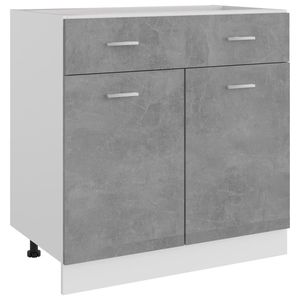 Concrete Gray 31.5"x18.1"x32.1" Engineered Wood <b>Kitchen</b> <b>Cabinets</b> with Drawer Bottom <b>Cabinet</b> - Product Image 1