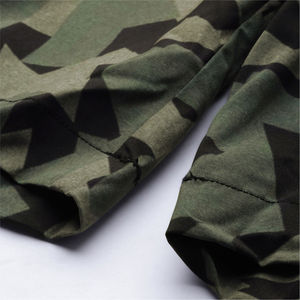 Shorts de sport pour hommes en toile respirante de coton/élasthanne imprimée numériquement, style décontracté d'extérieur, séchage rapide, anti-plis, avec cordon de serrage - Product Image 4