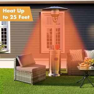 Riscaldatore da Patio a Piramide 48000 BTU con Telecomando, Stufa da Giardino in Acciaio per Esterni, Ideale per Matrimoni - Product Image 2