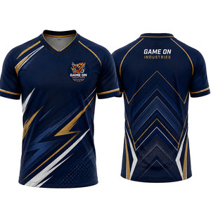 Maillot de football personnalisé Game On Industries pour homme, col en V, manches courtes, polyester respirant, vêtements de sport toutes saisons - Product Image 2