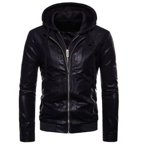OEM Outdoor Fashion Factory Mens <b>Winter</b> <b>Leather</b> <b>Jacket</b> Stand Collar New Design Inner Warm Warmth High Quality - Product Image 3
