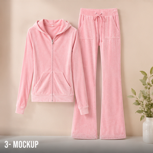 Ensemble de survêtement vintage en velours à carreaux pour femme, 2 pièces, avec pantalon de jogging long à capuche, doux, respirant et anti-boulochage - Product Image 2