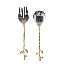 Dinner <b>Table</b> Dinner Kitchen <b>Gold</b> Plated Finishing Cutlery Set Hand Engraved For Tableware Use Metal Cutlery - Product Image 2