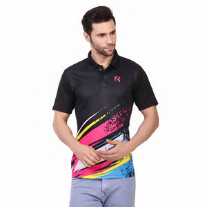 T-shirts de sport formels pour hommes à manches courtes en tissu tricoté 100 % polyester à sublimation unie à séchage rapide - Product Image 5