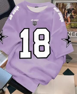 Factory Wholesale 100% Polyester Short Sleeve Printed T-Shirt High Quality American Football Jersey Custom Logo Summer Plus Size - Product Image 1