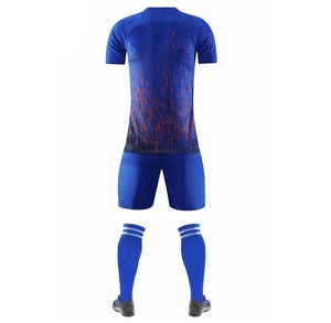 Conjunto de Uniforme de Fútbol para Hombre, Degradado Azul, Manga Corta, Cuello en V, Poliéster que Absorbe la Humedad, Ajuste Atlético para Todas las Temporadas - Product Image 3