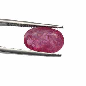 พลอยทับทิมคอรันดัมธรรมชาติสีแดงตัดวงรีสำหรับทำแหวน - Product Image 1