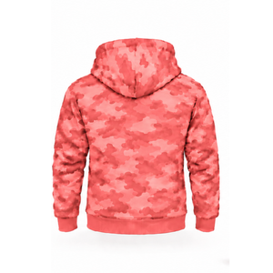 Unisex Coral <b>Pink</b> Camouflage Tracksuit Full Zip <b>Hoodie</b> with Drawstring Jogger Pants Two Piece Casual Athletic Streetwear Outfit - Product Image 3