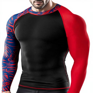 T-shirt de compression classique pour homme, couleur unie, séchage rapide, léger, pour la gym, l'entraînement et le fitness - Product Image 1