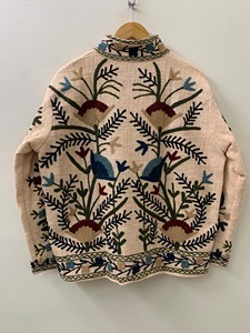 Mandarin Collar Embroidered Floral Jacket Three Quarter Sleeve Bohemian Style Cotton Outerwear Autumn Casual Women's Plus Size - Product Image 3