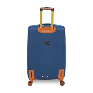 Blue Polyester Luggage With 4 <b>Wheels</b> Soft Handle Zipper Closure Lightweight Travel <b>Suitcase</b> Modern Design Unisex - Product Image 4