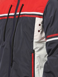 Veste de sport à capuche pour homme, coupe-vent, avec fermeture éclair sur le devant, style color block, coupe régulière, en polyester, pour l'automne - Product Image 6