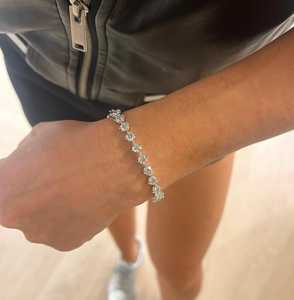 Diamond Bangle Bracelet <b>Big</b> Round Cut Lab Grown 14k 18k Solid Gold Prong Set Elegant Statement Modern Cuff <b>Box</b> Lock Fine <b>Jewelry</b> - Product Image 2