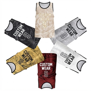 Maillot de basketball personnalisé de haute qualité, imprimé sur mesure, sans manches, respirant, avec larges bretelles, pour équipe, 100 % personnalisable - Product Image 1