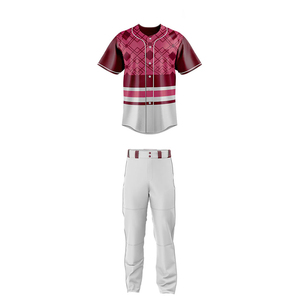 Best Quality Material Made Baseball Jersey With <b>Pants</b> Uniform Set Sublimated Youth Button <b>Down</b> Baseball Uniforms - Product Image 1