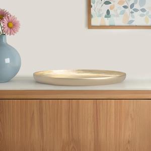 ถาดโลหะทรงกลมแบบเรียบหรูสำหรับใส่เทียนและของตกแต่งบ้าน  ถาดโลหะทรงกลมขนาดใหญ่ Hensley สำหรับตกแต่ง - Product Image 4