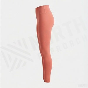High Waist Full Length <b>Leggings</b> Solid Color Seamless Stretch Knitted <b>Women's</b> Yoga Pants All Seasons Wear - Product Image 3