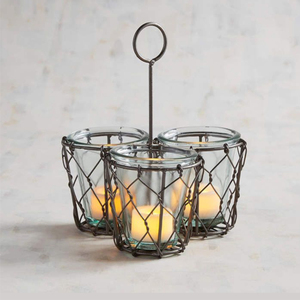 <b>Wire</b> and Glass <b>Hanging</b> Votive Candle Holder Votive Tea Light Holder - Product Image 3