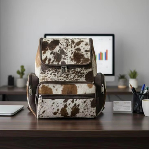 Handmade Hair On Leather Backpack Cowhide Travel School <b>Bag</b> Premium Quality Fashion Backpack for Women Men Stylish LHBP-0069B - Product Image 1